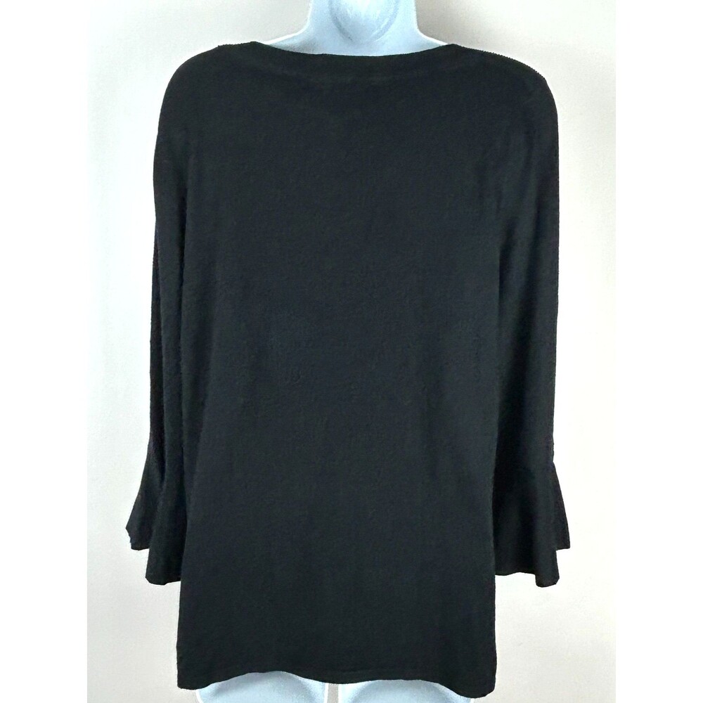 41 Hawthorn Black Boat Neck Ruffle Sleeve Sweater Size XL NWT - Picture 2 of 12